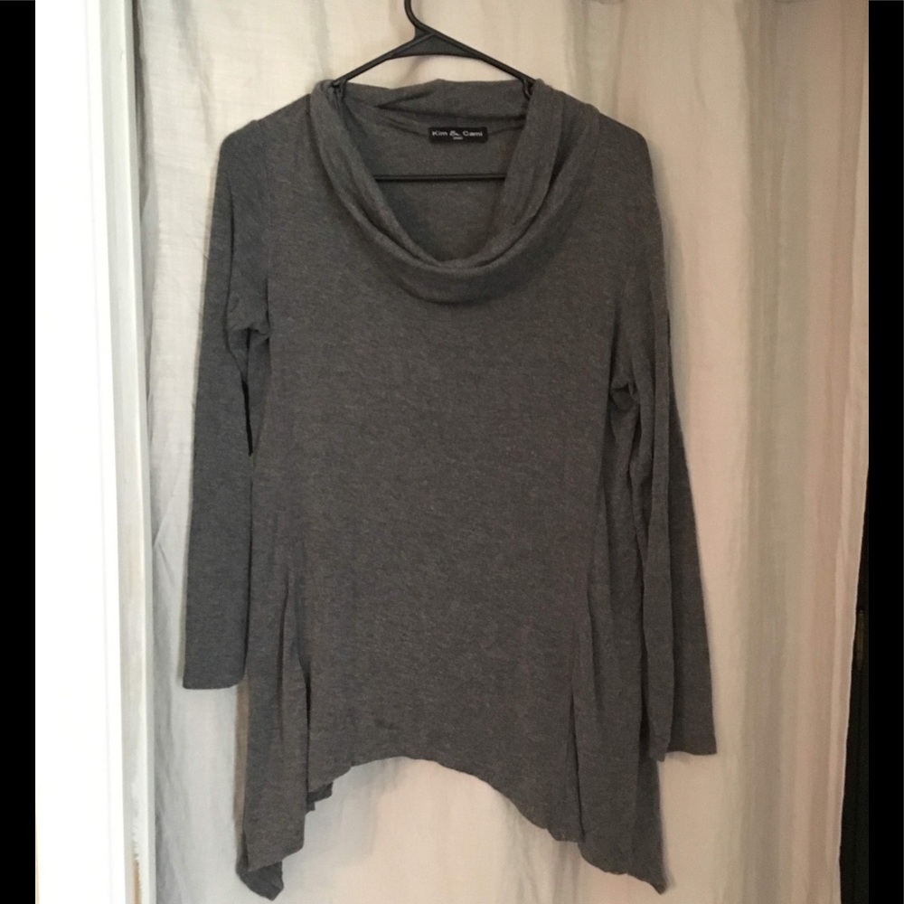 Gray cowl neck tunic